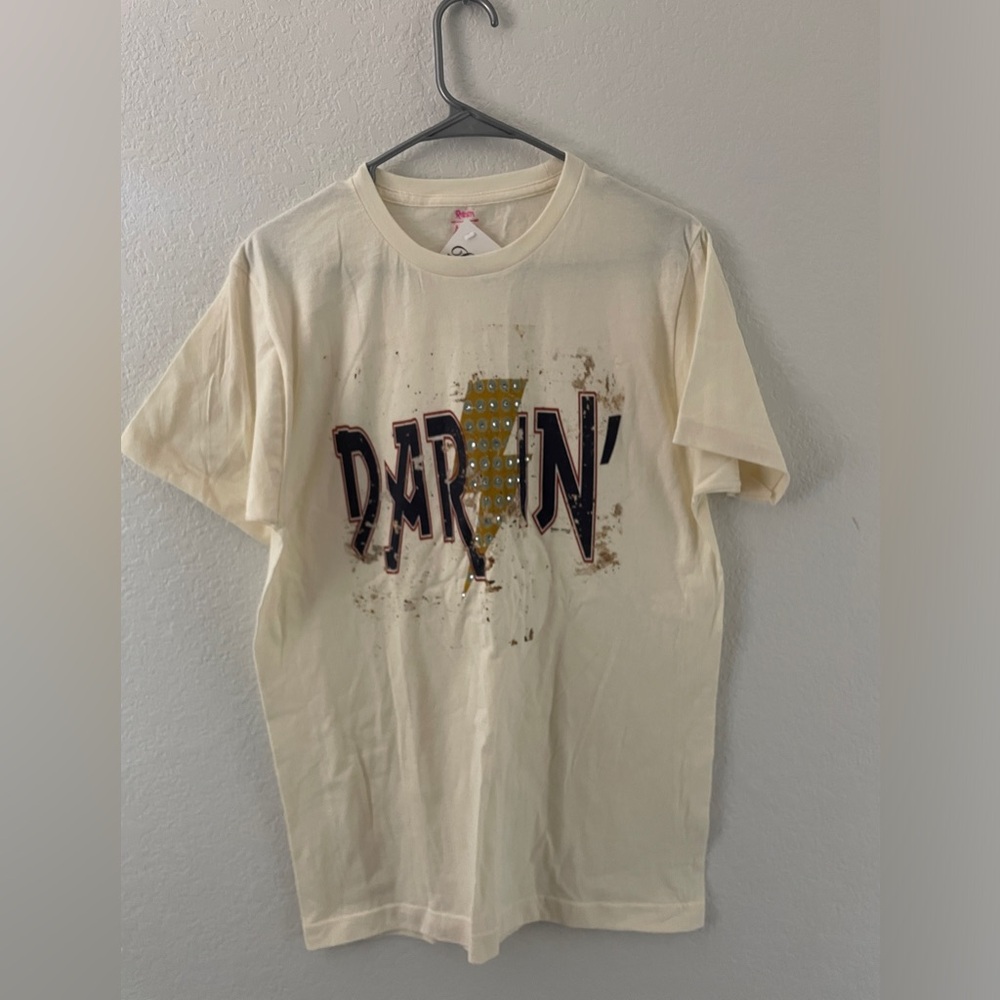 Boutique new with tag Darlin’ tee with rhinestones size medium.